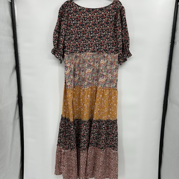 Natural Life Womens Collette Tiered Boho Maxi Dress Size L Cottagecore Prairie - Picture 9 of 12